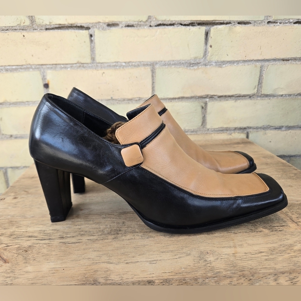 Vintage Two-tone Leather Heels